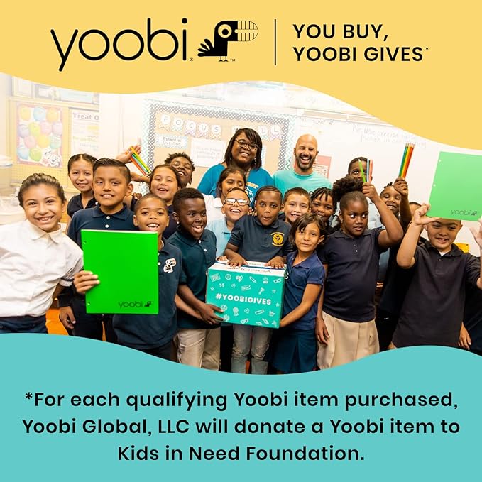 Yoobi 1 Inch Binder Set – 3-Ring Binders with 2 Pockets – Perfect for School or Office – Holds up to 220 Sheets – 4 Pack – Flamingo