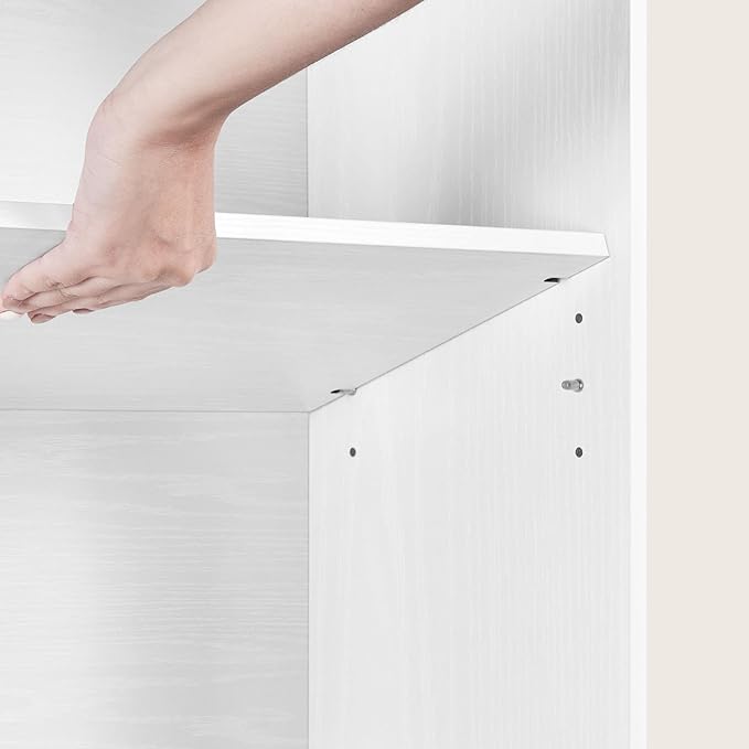 Yaheetech 7-Tier Open Bookcase and Bookshelf, Modern Simple Floor Standing Display Storage Shelves with Top Open Compartment for Home Office, Study, Living Room - White