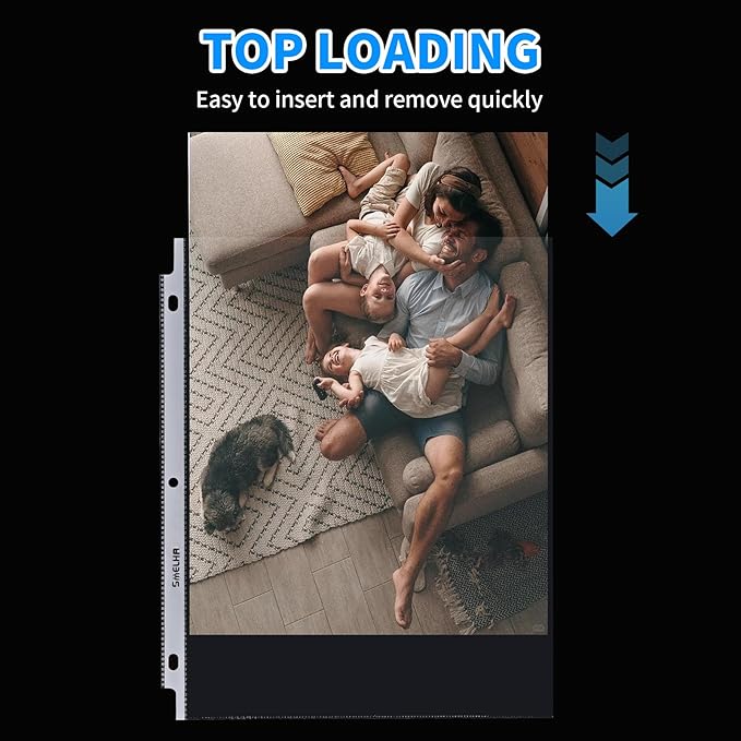 Sheet Protectors 500 Page,Page Protector 8.5" x 11" ,Upgraded Clear Plastic Page Protectors,for 3 Ring Binder, Top Loading Paper Protector with Reinforced Holes,Holds Multiple Sheets,Letter Size