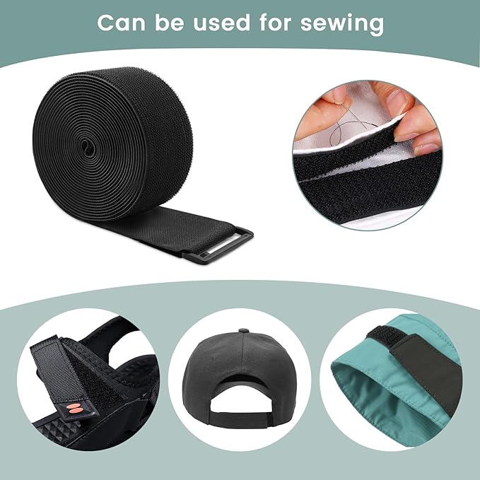 1.5In x 32Ft Cable Straps Heavy Duty With 40 Buckles, Black Hook and Loop Straps, Reusable Cable Ties for Organizer or Storage