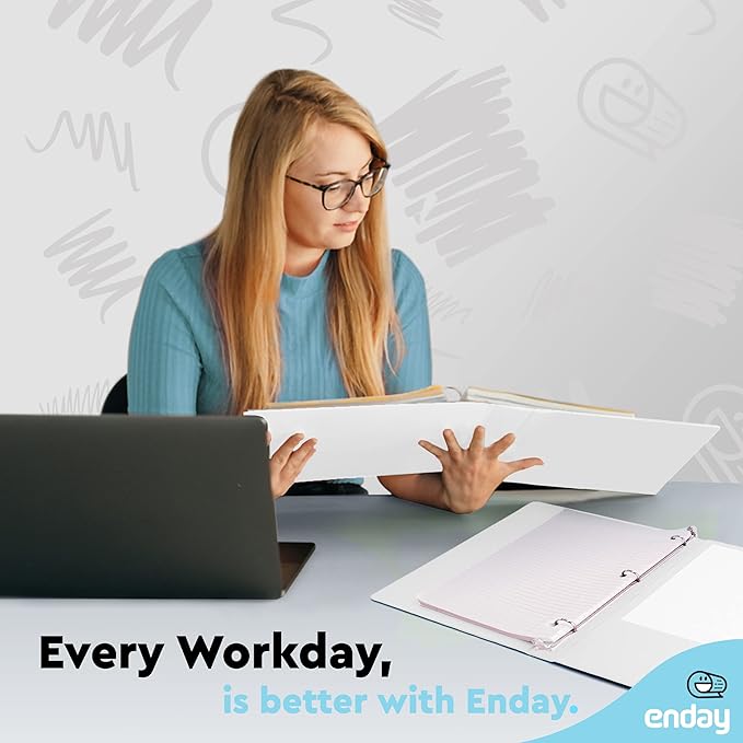 ½ Inch 3 Ring Binder .5 inch White Clear View Cover with 2 Inside Pockets, Colored School Supplies Office and Home Binders, 6 Pack – by Enday