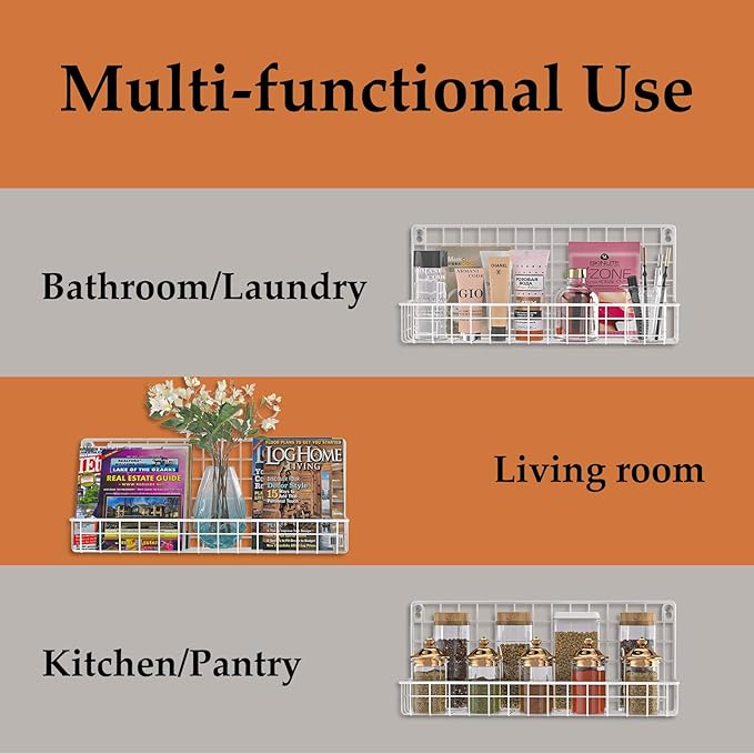 X-cosrack 4-Pack Wall Mounted Metal Kids Bookshelf, Floating Book Shelves for Kids Nursery Toddler Bedroom Classroom, Hanging Book Shelf Storage Organizer for Room Decor, White