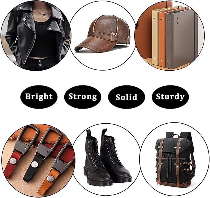 110 Sets Gold Chicago Screws Leather Assorted Kit, 8 Sizes of Screw Rivets for DIY Leather Craft and Bookbinding (M5 X 4,5,6,8,10,12,15,18)