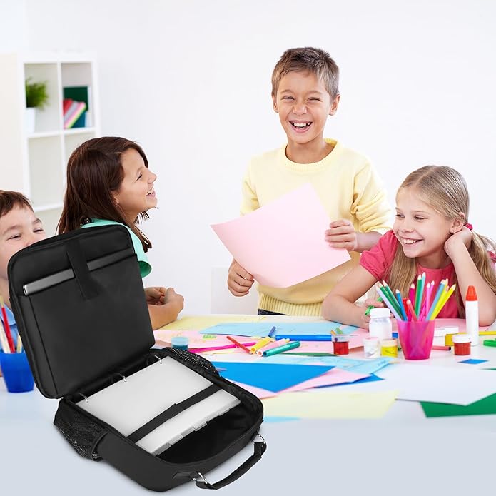 Zipper Binder 3 Ring, 500 Sheets Capacity, 2 Inch Binder with Shoulder Strap Fits for 14 Inch Laptop School and Office