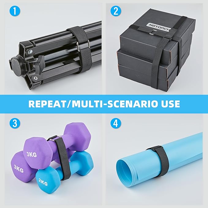 1" x 30ft Reusable Cable Straps Roll with 40 Metal Buckles Adjustable Cut-to-Length Nylon Cable Ties and Fastening Straps for Organizing and Storage Black