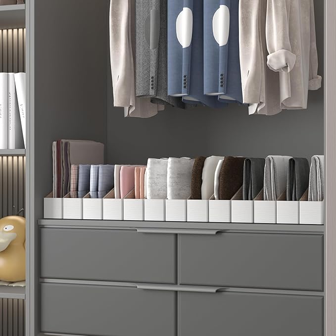 ZBEIVAN Cardboard Storage Bins Boxes 35 Packs 12x2x4.5 Inches, Easy Assembly Pantry Organizer Bins for Shelf, White