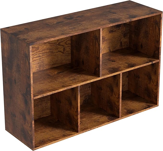 Wooden 5 Cube Storage Organizer with Closed Back Panel,White Cube Shelf Cubby Storage Organizers with Compartments for Living