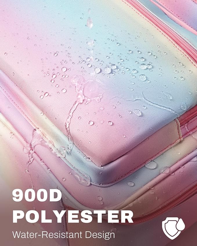 Zipper Binder 3 Ring with Ita Window, 3 Inch Binder with Zipper D-Ring Fits 14 in Laptop, 3-in-1 Shoulder/Backpack/Handle 600 Sheets Capacity for School & Office – Pink Blue