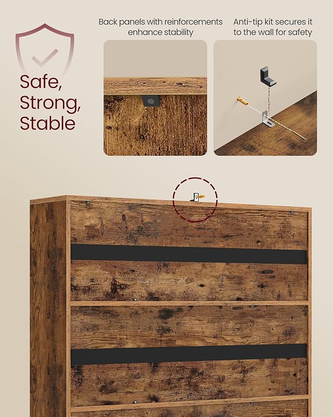 VASAGLE Custos Collection - Bookshelf, Bookcase, Cube Shelf with 9 Compartments, 9.4 x 38.6 x 38.6 Inches, Storage Shelf, for Living Room, Home Office, Dining Room, Rustic Brown ULBC477K01