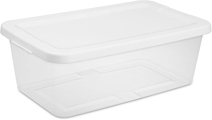 20-Pack Clear 6-Quart Plastic Storage Containers with Snap-Fit Lids – Stackable，Durable Organizers for Home，Kitchen，Office，Shoe Closets & Cabinet Shelves