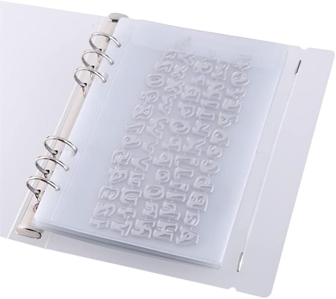 10 Pack A5 Size Plastic Binder Pockets,6 Holes Waterproof PVC Folders Loose Leaf Bag forBudgeting Loose Leaf Bags Planner Insert Pouches Photo,Document, Stamp & Die Storage Bills Organizer