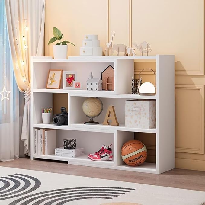 4-Tier Expandable Bookshelf with Adjustable Width, MDF Bookcase for Corner or Small Space, Storage Organizer for Living Room, Bedroom or Home Office, Oak