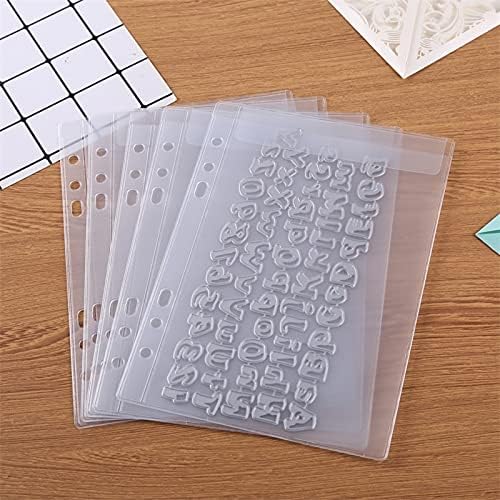 10 Pack A5 Size Plastic Binder Pockets,6 Holes Waterproof PVC Folders Loose Leaf Bag forBudgeting Loose Leaf Bags Planner Insert Pouches Photo,Document, Stamp & Die Storage Bills Organizer