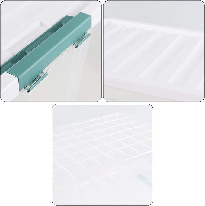 35 Quart Latch Storage Box, 6-Pack Clear Plastic Storage Bins with Latching Lids