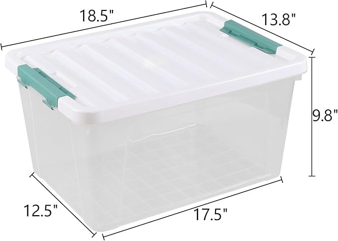 Xyskin 35 Quart Clear Large Storage Box, Plastic Storage Bins, Set of 6