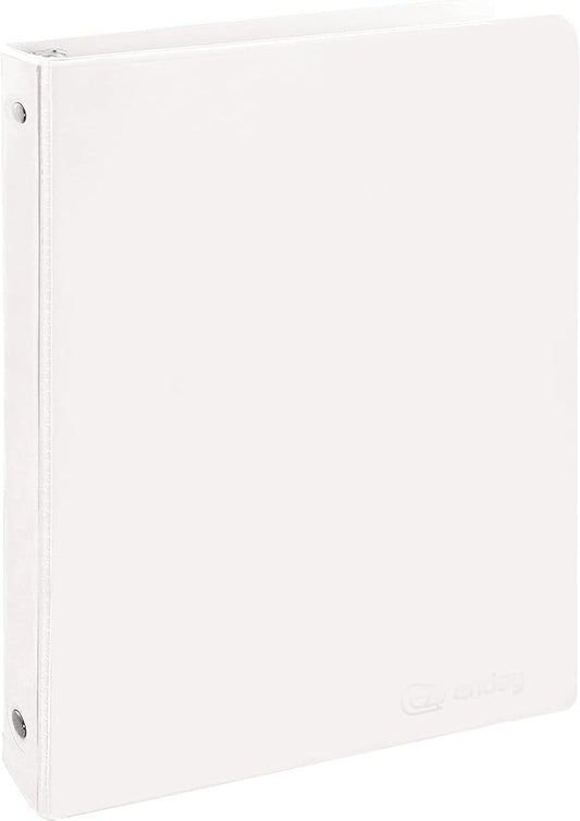 ½ Inch 3 Ring Binder .5 inch White Clear View Cover with 2 Inside Pockets, Colored School Supplies Office and Home Binders – by Enday