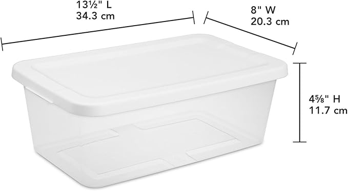 20-Pack Clear 6-Quart Plastic Storage Containers with Snap-Fit Lids – Stackable，Durable Organizers for Home，Kitchen，Office，Shoe Closets & Cabinet Shelves