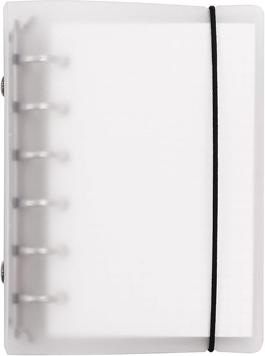 Zelten Colorful PP Cover Ring Binder File Folder for Loose Leaf Sheet Protectors with Notebook Refill/Personal Organizer(A7 6 Holes Mini Set, White)