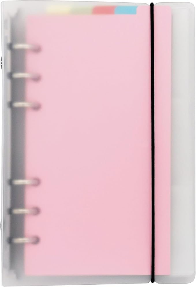 Zelten Business Card Holder PP Cover Round Ring Binder Namecard Organizer for Men & Women, Credit Card Binder File, 5 Color Index Tabs, 90 Pockets/180 Card Capacity(A6 Card Holder, White)