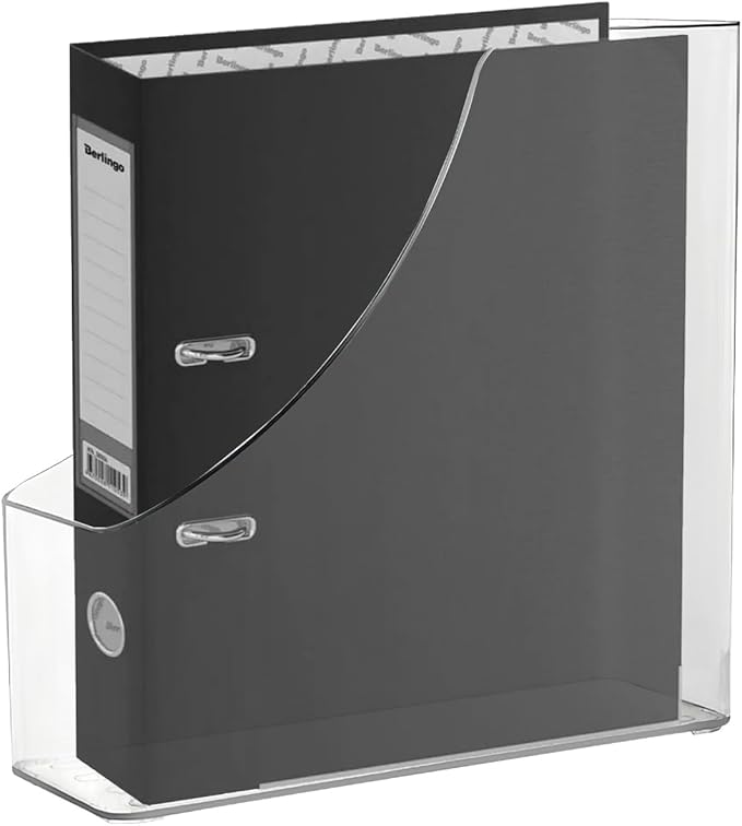 Vertical File Holder Clear PET Desk Organizer and Storage Bins Holding for Magazines Binders Notebooks Envelopes File Organizer for Desk Multi-purpose Plastic Document Organizer Work Desktops