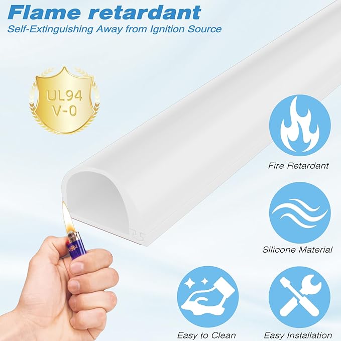 118" Silicone Cord Hider for 1 Cord,Flexible Side-Opening Self-Adhesive Cord Covers for Wires on Wall Mount TV,Easier Setup for Home Office Cable Management Wire Hider,0.54" W x 0.39" H,White