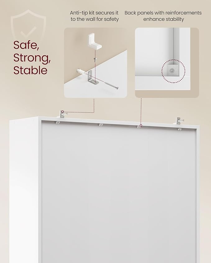 VASAGLE Custos Collection - Bookshelf, Bookcase, Cube Shelf with 6 Compartments, 9.4 x 25.8 x 38.6 Inches, Storage Shelf, for Living Room, Home Office, Dining Room, Cloud White ULBC423W01