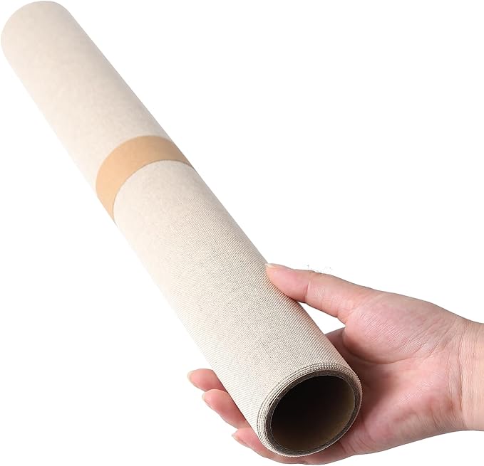 Wooqu Book Cloth, Natural Linen Surface and Paper Backed, Easy to Use, Strong, 17x29”, for Book Binding, Blue Blend