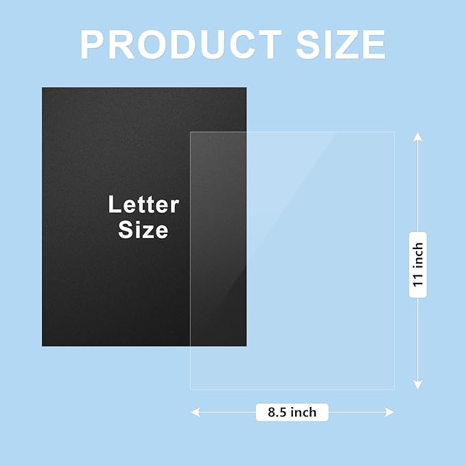 100 Pack Binding Covers Set, 8.5x11 Inches, Including 50 Pcs 12 Mil Ultra Clear PET Binding Covers, 50 Pcs 12 Mil Black Sand Textured