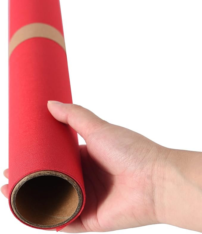 Wooqu Book Cloth, Fabric Surface and Paper Backed, Easy to Use, Strong, 17x29”, for Book Binding, Red