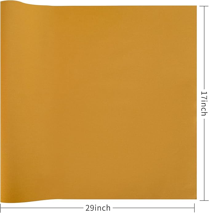 Wooqu Book Cloth, Fabric Surface and Paper Backed, Easy to Use, Strong, 17x29”, for Book Binding, Mustard