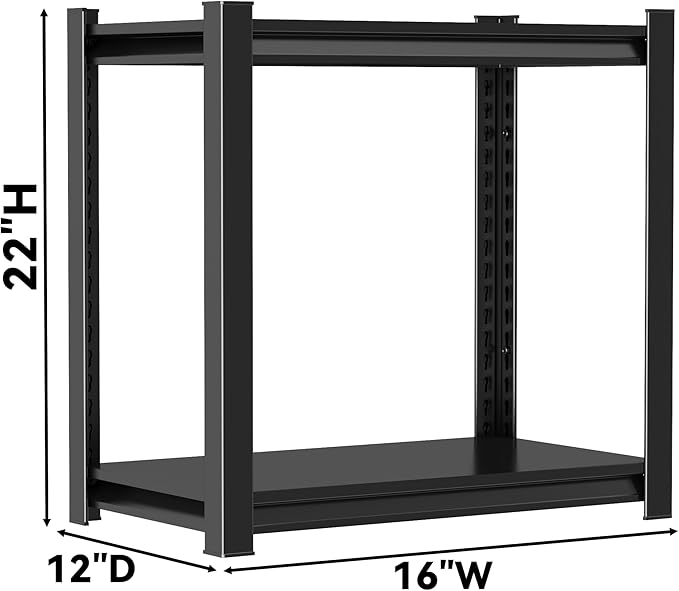 2 Tier Metal Shelf Unit - Compact Storage Solution for Small Spaces in Bedroom, Living Room, Kitchen, Balcony