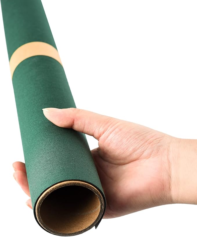 Wooqu Book Cloth, Fabric Surface and Paper Backed, Easy to Use, Strong, 17x29”, for Book Binding, Dark Green