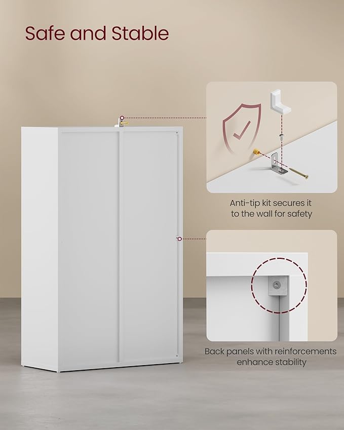 VASAGLE Bookcase, Bookshelf with 5 Compartments, Freestanding Shelves and Cube Organizer, Display Shelf for Small Spaces, for Living Room, Bedroom, and Home Office, Cloud White ULBC25WT