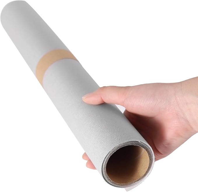 Wooqu Book Cloth, Fabric Surface and Paper Backed, Easy to Use, Strong, 17x29”, for Book Binding, Light Gray