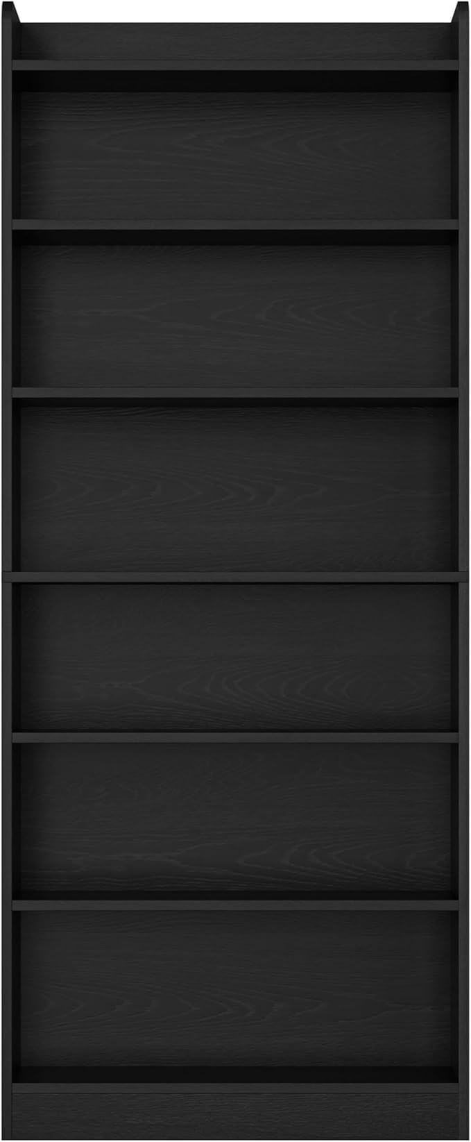 Yaheetech 7-Tier Open Bookcase and Bookshelf, Modern Simple Floor Standing Display Storage Shelves with Top Open Compartment for Home Office, Study, Living Room - Black