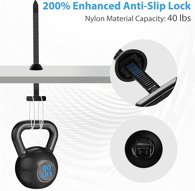 200PCS Heavy-Duty Nylon Universal Car Zip Ties - Self-Locking Buckle,zipper clips,Zip Ties with Clips, Fits 95% Vehicles, Weatherproof for Bumper/Trunk Liner/Engine Shield, Portable Auto/Home