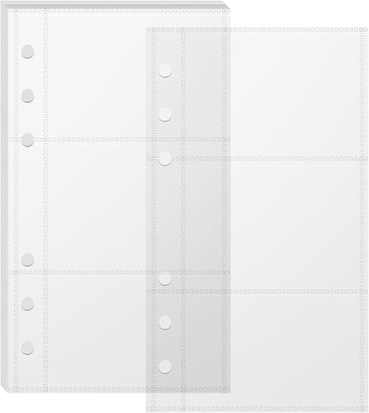 10 Sheets Multi-Compartment Clear Sticker Book Sleeves Pockets, Sticker Organizer Album Inserts for 6 Ring A6 Binder, for Organize Binder Stickers, Photos, Tickets, Cards, Cash, 3 Pocket