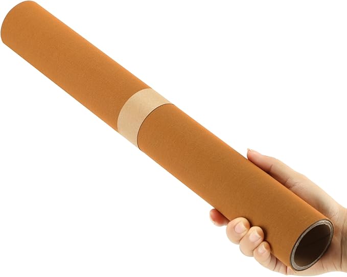 Wooqu Book Cloth, Fabric Surface and Paper Backed, Easy to Use, Strong, 17x29”, for Book Binding, Rust Yellow