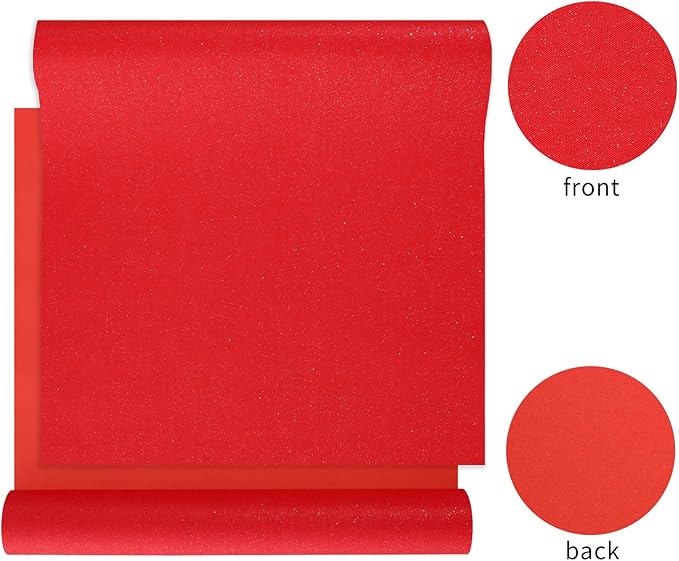 Wooqu Book Cloth, Fabric Surface and Paper Backed, Easy to Use, Strong, 17x29”, for Book Binding, Glitter Red