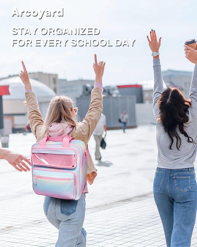 Zipper Binder 3 Ring with Ita Window, 3 Inch Binder with Zipper D-Ring Fits 14 in Laptop, 3-in-1 Shoulder/Backpack/Handle 600 Sheets Capacity for School & Office – Pink Blue