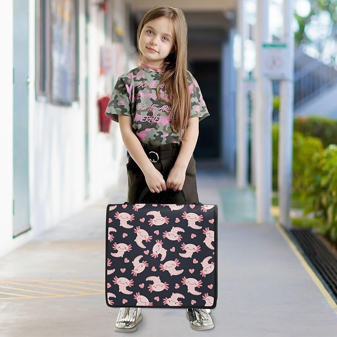 Zipper Binder Bag 3 Ring File Folder Portfolio Organizer Zippered Binder Bags with Strap Fits Laptop Women Men