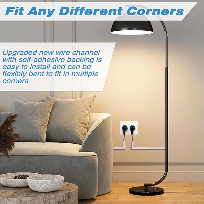 118" Silicone Cord Hider for 1 Cord,Flexible Side-Opening Self-Adhesive Cord Covers for Wires on Wall Mount TV,Easier Setup for Home Office Cable Management Wire Hider,0.54" W x 0.39" H,White