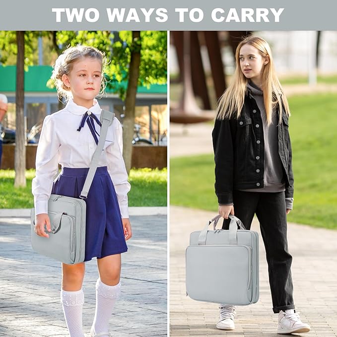 Zipper Binder with Shoulder Strap 3 Ring 2 inch Binder with Zipper, Office Organizer,500 Sheet Capacity (Gray)