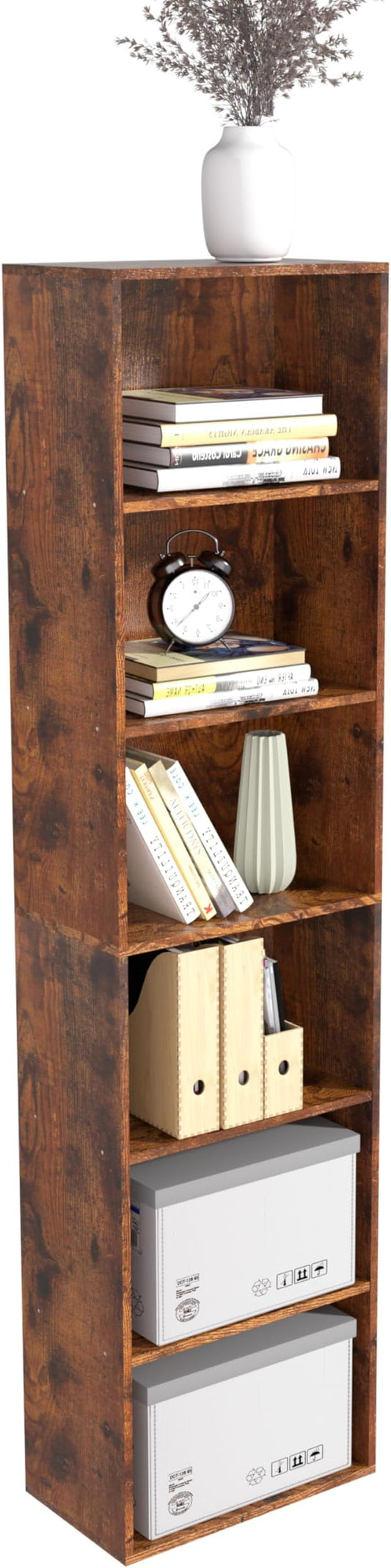 Wooden 6 Cube Storage Organizer, Vintage Brown 6 Cube Storage Shelf, 6 Tier Closet Organizers Storage Cubes Display Cubby, Versatile Cubes Open Bookshelf and Cubby Organizer for Any Space