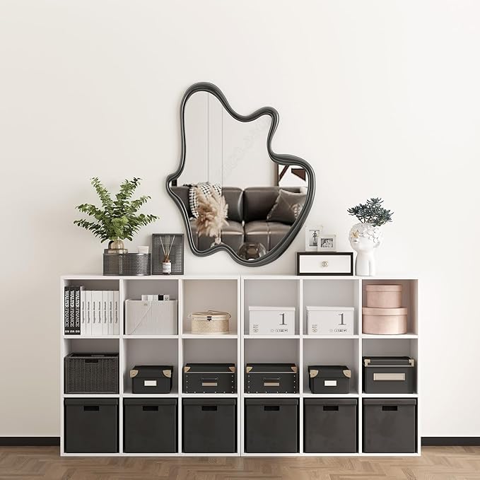 Wooden 9 Cube Storage Organizer with Closed Back Panel,White Cube Shelf Cubby Storage Organizer with Compartments for Living,Bookshelf,Storage Organizers Easy to Install (White, 9 Cube-13in)