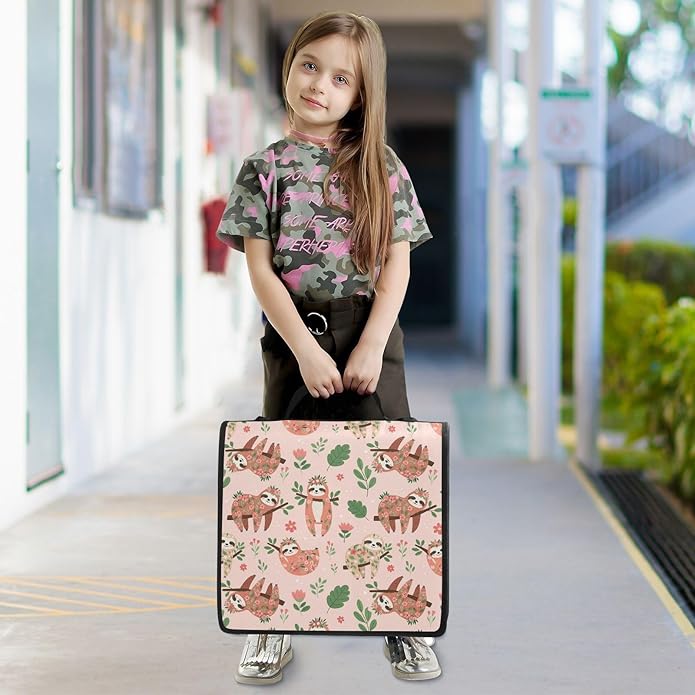 Zipper Binder Bag 3 Ring File Folder Portfolio Organizer Zippered Binder Bags with Strap Fits Laptop Women Men