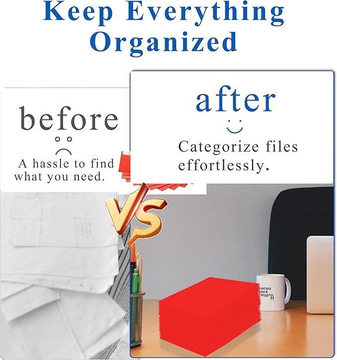 Zzrywuty File Folders with Pockets Letter Size, 25-Pack Paper Folders with Card Slot, Two Pocket Folders for School Students, Businessmen, Home and Office Workers（Red）