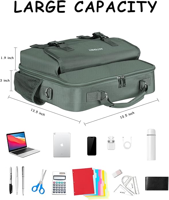 Zipper Binder 3 Ring, 500 Sheets Capacity, 2 Inch Binder with Shoulder Strap Fits for 14 Inch Laptop School and Office