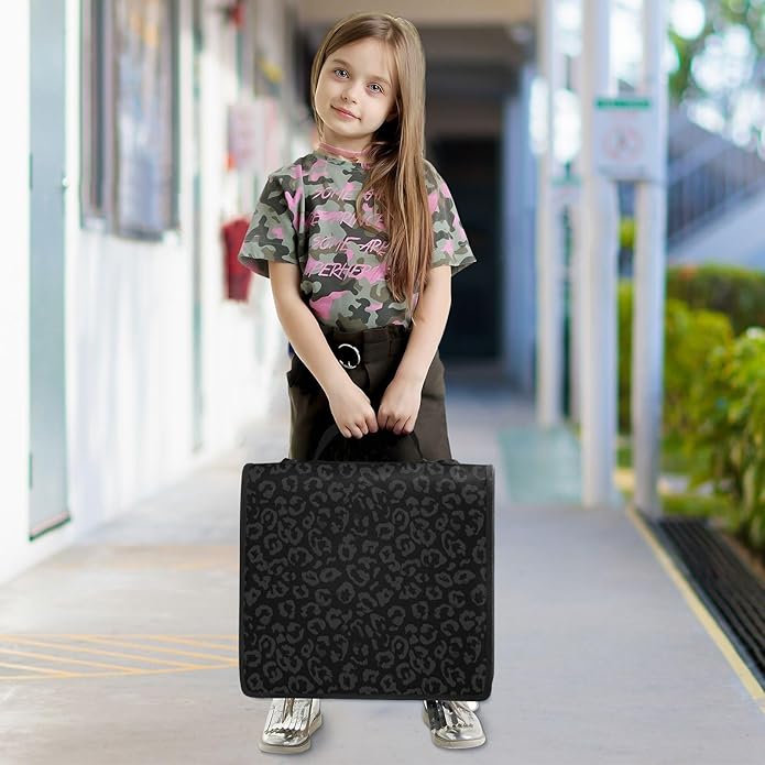 Zipper Binder Bag 3 Ring File Folder Portfolio Organizer Zippered Binder Bags with Strap Fits Laptop Women Men