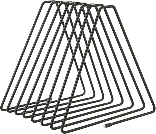 Y YOMA 1 Pack Black File Folder Racks Triangle Magazine Holder Metal File Organizer for Desk Decorative File Sorter Display Rack for Office Home, 7 Compartments